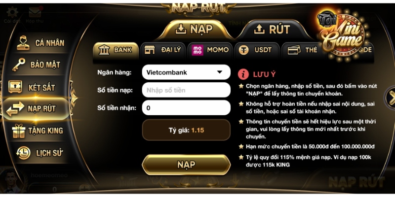Nạp tiền Kingfun